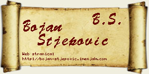 Bojan Stjepović vizit kartica